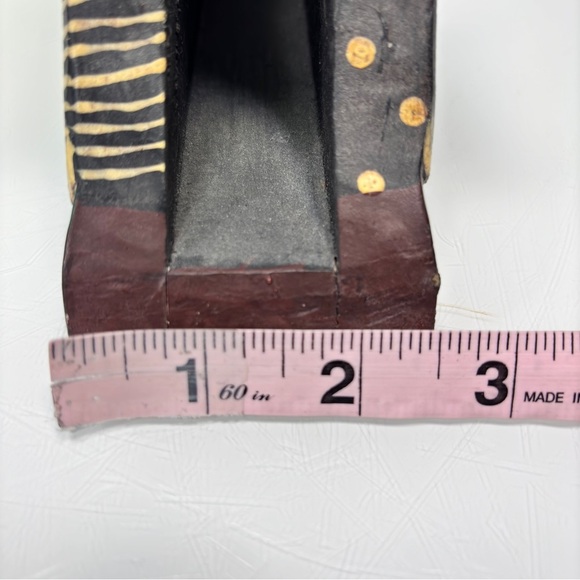 Laurel Burch Style Wooden Hand Painted Two Sided Cat Napkin Letter Holder Decor - Picture 12 of 12